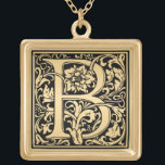 Collier Plaqué Or LETTRE Élégante MONOGRAPHIQUE Florale B<br><div class="desc">Échantillon cool lettre B pour un monogramme élégant tourbillonnant pour la taille. Veuillez demander la couleur que vous voulez et toute lettre.</div>