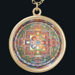 Collier Plaqué Or Mandala Tantric tibétain vintage de bouddhisme<br><div class="desc">Conception Tantric tibétaine vintage de mandala de bouddhisme. Fait un beau,  signicatif,  heureux cadeau pour des bouddhistes.</div>