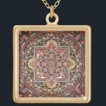 Collier Plaqué Or Mandala Tantric tibétain vintage de bouddhisme<br><div class="desc">Conception Tantric tibétaine vintage de mandala de bouddhisme. Un cadeau signicatif pour appeler l'énergie positive,  l'équilibre,  l'équilibre et la bonne chance.</div>