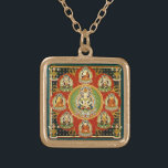 Collier Plaqué Or Mandala Tantric tibétain vintage de bouddhisme<br><div class="desc">Conception Tantric tibétaine vintage de mandala de bouddhisme. Fait un beau,  signicatif,  heureux cadeau pour des bouddhistes.</div>