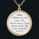 Collier Plaqué Or Mère personnalisée de la chambre cadeau de l'épous<br><div class="desc">Beau et classique cadeau pour la Mère du GROOM de la Mariée personnalisée avec le nom de la Mère de la Salle,  le nom de la Mariée,  et la date du mariage</div>