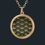 Collier Plaqué Or Motif Retro Art Déco Black / Gold Shell<br><div class="desc">Ce magnifique Gatsby Great / Roaring Twenties s'est inspiré de la conception de collier a un élégant,  sophistiqué motif à échelle de coquille noire et or répétée dans le style édouardien classique / Art Déco. Le design imprimé est simple mais audacieux et élégant.</div>