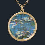 Collier Plaqué Or Nénuphars de Claude Monet, Impressionnisme Vintage<br><div class="desc">Nénuphar (1914) de Claude Monet est une peinture de nature impressionniste vintage. Une des nombreuses variations de peintures florales de nénuphars que Monet peint par l'étang dans son jardin fleuri à Giverny, France. À propos de l'artiste : Claude Monet (1840-1926) est un fondateur du mouvement de peinture impressionniste française, dont...</div>