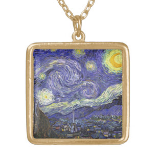 Collier Plaqué Or Nuit étoilée par Vincent van Gogh