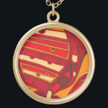 Collier Plaqué Or Panneaux orange Abstraits<br><div class="desc">Un rêve surréaliste,  ces panneaux orange abstraits aux couleurs vives ressemblent à de la cire fondue qui coule à travers une toile. Création de Jennifer Goldberger,  cette oeuvre est extraordinaire dans son utilisation imaginative de la couleur et des lignes. Commandez les vôtres dès aujourd'hui !</div>