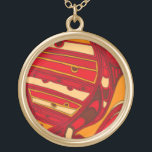 Collier Plaqué Or Panneaux orange Abstraits<br><div class="desc">Un rêve surréaliste,  ces panneaux orange abstraits aux couleurs vives ressemblent à de la cire fondue qui coule à travers une toile. Création de Jennifer Goldberger,  cette oeuvre est extraordinaire dans son utilisation imaginative de la couleur et des lignes. Commandez les vôtres dès aujourd'hui !</div>