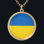 Collier Plaqué Or Patriotic Ukraine<br><div class="desc">Drapeau patriotique de l'Ukraine.</div>