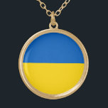 Collier Plaqué Or Patriotic Ukraine<br><div class="desc">Drapeau patriotique de l'Ukraine.</div>