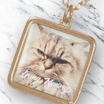 Collier Plaqué Or Pet Memorial Love Memory Modern Simple Photo<br><div class="desc">Design est composé de typographie chic moderne avec sans serif et serif police. Ajoutez une photo personnalisée de votre animal de compagnie et de votre année.</div>