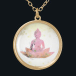 Collier Plaqué Or *~* Pink AP33 Bouddha Botanical Floral Lotus<br><div class="desc">( ID de recherche AP33 pour des designs similaires ) Boho Zen Aquarelle Abstraite simple et minimale avec zones OR. Il y a des options dans la forme et les couleurs de placage en métal en Plaque d'argent et en Plaque d'or. * Garland bohème rehaussé d'énergie / Bouquet Floral /...</div>