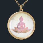Collier Plaqué Or *~* Pink AP33 Bouddha Botanical Floral Lotus<br><div class="desc">( ID de recherche AP33 pour des designs similaires ) Boho Zen Aquarelle Abstraite simple et minimale avec zones OR. Il y a des options dans la forme et les couleurs de placage en métal en Plaque d'argent et en Plaque d'or. * Garland bohème rehaussé d'énergie / Bouquet Floral /...</div>