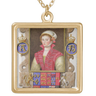 Collier Plaqué Or Portrait de 1507-36) 2èmes reines d'Anne Boleyn