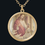 Collier Plaqué Or Première Sainte Communion Catholique Jésus Fille<br><div class="desc">Il s'agit d'une belle image traditionnelle catholique de Jésus offrant l'accueil à une jeune fille sur sa première communion sainte.</div>