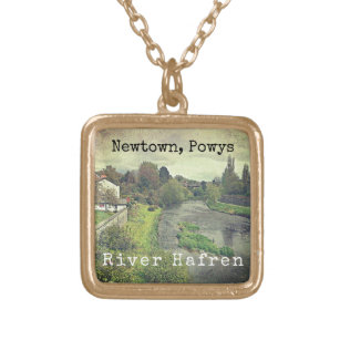 Collier Plaqué Or River Hafren à Newtown, Powys
