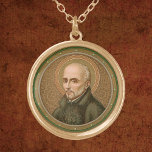 Collier Plaqué Or Saint Ignace Loyola (BK 050)<br><div class="desc">Le noble et soldat basque espagnol devenu prêtre et théologien, saint Ignace Loyola (1491-1556) fut fondateur et premier supérieur général de la Société de Jésus (les Jésuites). Dans ce rond-point, St. Ignatius est habillé de style jésuite. Il porte une simple chaussette noire, probablement emballée et filmée à la taille non...</div>