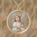 Collier Plaqué Or St. Jeanne d'Arc brûlé à l'emprise (BF 01)<br><div class="desc">Crédit d'image (BF 01) : Détail d'une édition française dévotionnelle (No 5296) de Saint-Jean d'Arc publiée par Boumard et Fils, Paris, France, en 1909 pour célébrer sa béatification le 18 avril de cette année par le pape Saint-Pie X. De la collection privée de l'architecte de l'éphémère religieux. Fête : 30...</div>