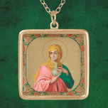 Collier Plaqué Or St. Mary Magdalene en tant que porteur de myrrhus<br><div class="desc">Dans l'orthodoxie orientale, Sainte Marie-Madeleine n'a jamais été confondue avec Sainte Marie de Béthanie, soeur de SS. Martha et Lazare, ni avec la "femme pécheuse" qui oint Jésus dans Luc 7:36-50. Par conséquent, elle n'a pas été considérée ni humiliée comme une prostituée réformée. Au lieu de cela, elle fut célébrée...</div>