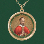 Collier Plaqué Or St. Peter Faber (BK 051) Round<br><div class="desc">Pour un homme crédité de nombreuses premières et l'un de ses trois co-fondateurs, Saint Peter Faber (1506-1546) n'est pas terriblement bien connu en dehors des cercles jésuites. Au début, il était le seul colocataire de St. Francis Xavier à l'Université de Paris. Les hommes furent ensuite rejoints par saint Ignace Loyola,...</div>