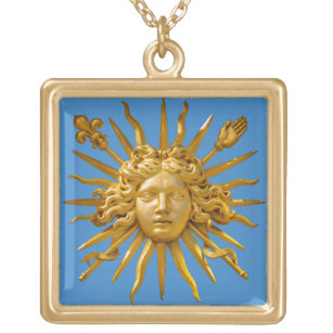 Collier Plaqué Or Symbole de Louis XIV le Roi Soleil