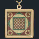 Collier Plaqué Or Tableau de contrôle antique par Ethan Harper<br><div class="desc">Un damier qui sert aussi d'art ? Double le plaisir ! Cette table d'antiquités a été créée par Ethan Harper. Accrochez-le sur votre mur,  ou appelez un ami et commencez une partie de dames !</div>