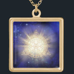 Collier Plaqué Or *~* Totem d'or - Rayons lumineux oculaires de la g<br><div class="desc">Plaque d'or carré belle puissante BIJOUX AVEC INTENTION (R) - Bijoux améliorée énergétique. Géométrie sacrée Triangle Mandala & 3ème Oeil plus poutres de lumière et d'énergie. En tant que guérisseur spirituel de l'énergie à distance professionnelle depuis 2001, j'ai appris, développé et utilisé la puissance de l'intention de guérison de l'énergie....</div>
