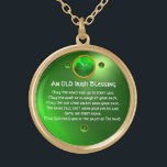 Collier Plaqué Or Une Vielle Bénédiction Irlandaise<br><div class="desc">Joyau celtique élégant, unique en or avec une pierre émeraude et entrée shamrock avec une ancienne prière irlandaise à l'intérieur pour la Saint Paddy's Day (, St. Patty ). Pierres 3D vibrantes et design très précis, modélisation et rendu 3D par Bulgan Lumini (c).Partie de la série Hyper Talismans. .Un design...</div>
