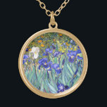 Collier Plaqué Or Vincent Van Gogh Irises Floral Vintage Fine Art<br><div class="desc">Vincent Van Gogh Blue Irises Floral Fine Art Irises est l'un des nombreux tableaux d'iris de l'artiste post-impressionniste néerlandais Vincent van Gogh. Comme beaucoup d'artistes de son époque, Van Gogh a été influencé par les estampes japonaises ukiyo-e. Les contours forts, les angles inhabituels, y compris les vues rapprochées, sont un...</div>