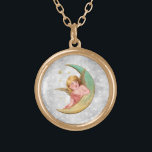 Collier Plaqué Or *~* Vintage AP40 Classic Victoria Angel Moon<br><div class="desc">(ID de recherche AP40 pour des designs similaires) Transfert vers d'autres produits si vous le souhaitez. Vintage ROUND Gold NECKLACE avec l'art classique doux Angel. * Énergétiquement Amélioré Romantique Vintage rétro Antique Parties scintillant argent avec le croissant MOON faux Parties scintillant diamant pave Arrière - plan. Le petit ange en...</div>