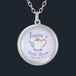 Collier Polka Dot Teapot Après-Midi Tea Baby shower<br><div class="desc">Le design présente une illustration originale d'une théière à pois pastel. Idéal pour une douche nuptiale, un baby shower, une fête d'anniversaire ou un afternoon tea. Cette illustration à thème thé est également disponible sur d'autres produits, y compris la coordination des produits de fête et de décoration. Ne vois-tu pas...</div>