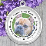 Collier Pour toujours dans nos coeurs Photo Pet Dog Memori<br><div class="desc">Honore ton meilleur ami avec un collier photo mémorial personnalisé. Ce souvenir unique pour animaux de compagnie est le cadeau idéal pour vous, votre famille ou vos amis pour rendre hommage à votre être aimé. Nous espérons que votre collier photo mémorial de chien vous apportera paix, joie et des souvenirs...</div>