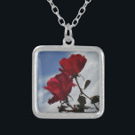 Collier Roses rouges contre un ciel bleu vif<br><div class="desc">Red Roses Against a Bright Blue Sky Photo de Sandy Closs,  prise au lac Arrowhead. "rose rouge""roses rouges""rose rose""roses roses""mariages""cadeau d'amour""fleur rouge""fleurs rouges""fleurs rouges" rouge bleu rose "cadeaux aux roses"</div>