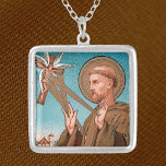 Collier Saint François d'Assise, Pater Seraphicus (SAU 040<br><div class="desc">L'une des épithètes de saint François d'Assise (1181-1226) est Pater Seraphicus. En 1224, alors qu’il méditait sur le mont Alvernia dans les Apennins sur la passion du Christ, saint François avait une vision. Il vit une seraphe, un ange à six ailes du plus haut ordre, sur une croix. En réponse...</div>