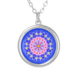 Collier Septembre Mois de naissance Fleur Bleu Zen Mandala<br><div class="desc">Embrassez l'essence de votre mois de naissance avec mon fascinant mois de naissance septembre fleur de fleur de la géométrie sacrée mandala collier d'art Zen. Mon design mandala unique et distinctif met en valeur l'aster mauve et la gloire du matin rose, les magnifiques fleurs qui symbolisent le neuvième mois de...</div>