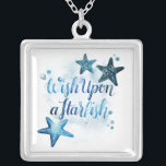 Collier Souhaitez-vous une étoile de mer<br><div class="desc">Sea Lovers I par Grace Popp. Propose une citation inspirante avec une touche nautique.</div>
