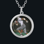 Collier Sports photo de football personnalisés<br><div class="desc">Coutume Football Photo Sports Collier Plaqué Argent</div>