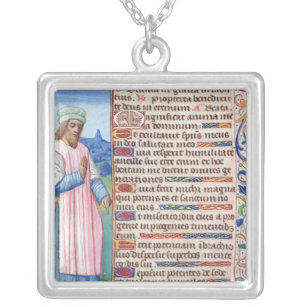 Collier Texte du Magnificat avec un portrait de