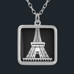 Collier Tour Eiffel noir blanc<br><div class="desc">Tour Eiffel Image d'oeuvres d'art noir et blanc</div>