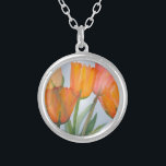Collier Tulipes d'agrumes orange<br><div class="desc">aquarelle peinture d'agrumes transparents tulipes orange</div>