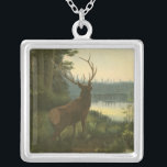 Collier Vue arrière du lac Elk Vue sur un lac<br><div class="desc">Vivez-vous loin de la nature ? Cette belle et pourtant classique image donne une impression de tranquillité et les couleurs de l'élan sont précises ce qui rend cette image très réaliste. Obtenez cet art de style nature sur vos produits préférés!</div>