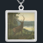 Collier Vue arrière du lac Elk Vue sur un lac<br><div class="desc">Vivez-vous loin de la nature ? Cette belle et pourtant classique image donne une impression de tranquillité et les couleurs de l'élan sont précises ce qui rend cette image très réaliste. Obtenez cet art de style nature sur vos produits préférés!</div>