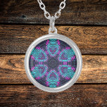 Collier Weave Mandala Blue Pink and Purple<br><div class="desc">This funky mandala features blue,  pink,  and purple in a basket weave style. Psychedelic visuals for the modern hippie or anyone who loves groovy colors.</div>