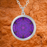Collier Weave Mandala Pink and Purple<br><div class="desc">This funky mandala features pink and purple in a basket weave style. Psychedelic visuals for the modern hippie or anyone who loves groovy colors.</div>