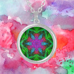 Collier Weave Mandala Pink Blue and Green<br><div class="desc">This funky mandala features pink,  blue,  and green in a basket weave style. Psychedelic visuals for the modern hippie or anyone who loves groovy colors.</div>