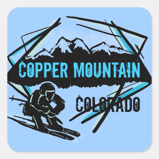 Colline de cuivre Colorado stickers de ski bleu (Devant)