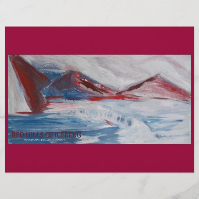 COLLINES ROUGES DE PAPIER À DÉCOUPER ICEBERG (Devant)