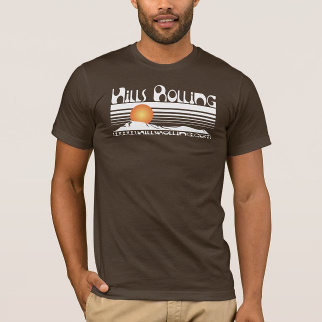 Collines roulant - T-shirt Brown avec la (Devant)