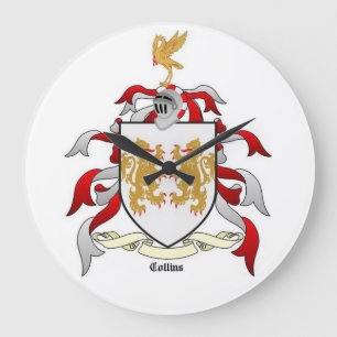 Collins Famille Crest Heraldry Horloge murale