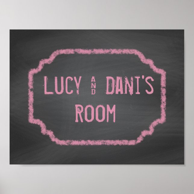 Colocataires en tableau noir et rose Art mural (Devant)