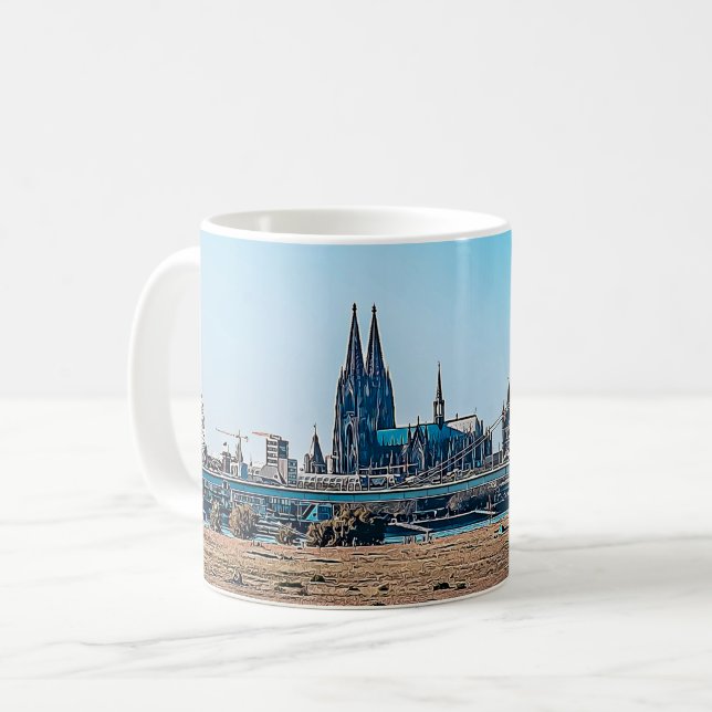 Cologne Panorama avec tasse de café pour la cathéd (Devant gauche)