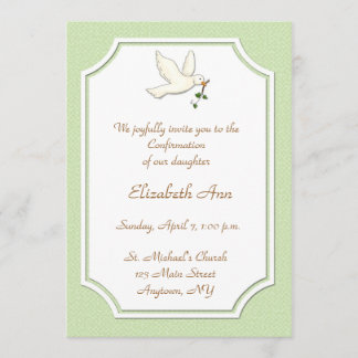 Colombe chrétienne, invitation verte